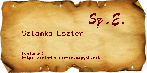 Szlamka Eszter névjegykártya